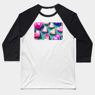 Seamless Valentine's Day Patterns V Baseball T-Shirt